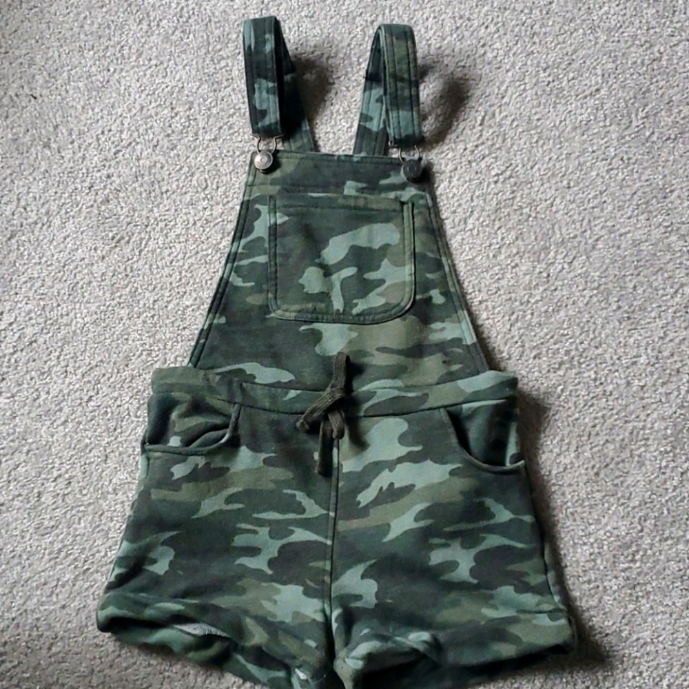Justice girls camo shortalls